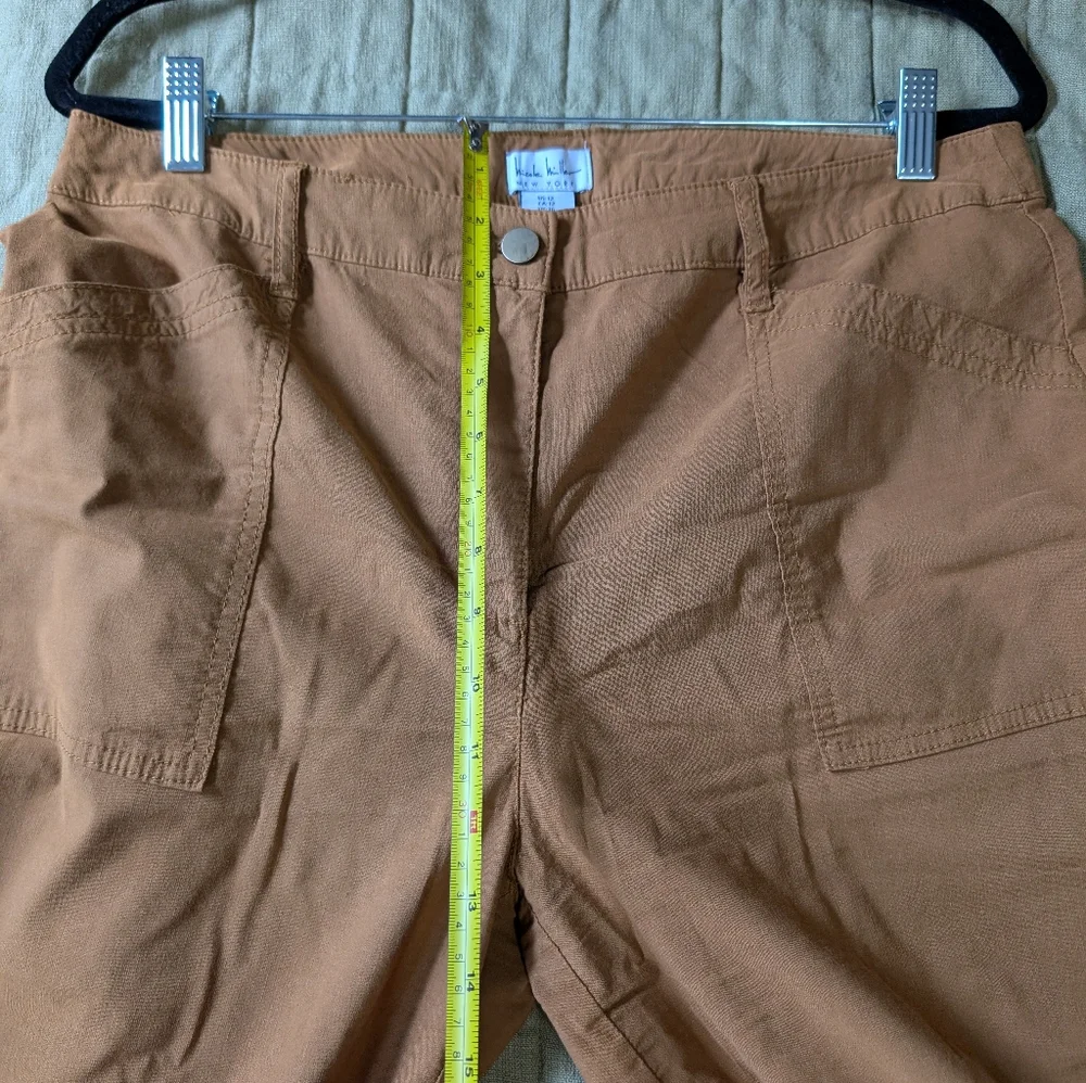 Yellow Cropped Wide Leg High Waist Pants Nicole Miller NY - Picture 4 of 6